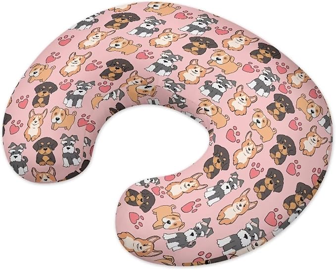 Poppy Dog Nursing Pillow Cover for Feeding Pillow Hidden Zipper Design Nursing Pillow Case U-Shaped Soft and Skin-Friendly