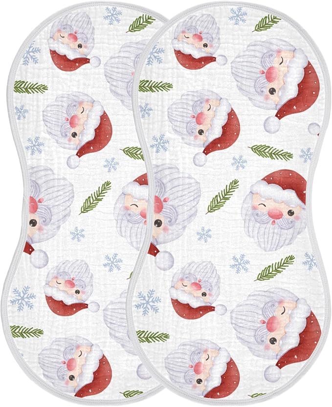 vvfelixl Muslin Burp Cloths Joyful Winter Christmas Baby Washcloths for Baby Girl Boys 2 Pack