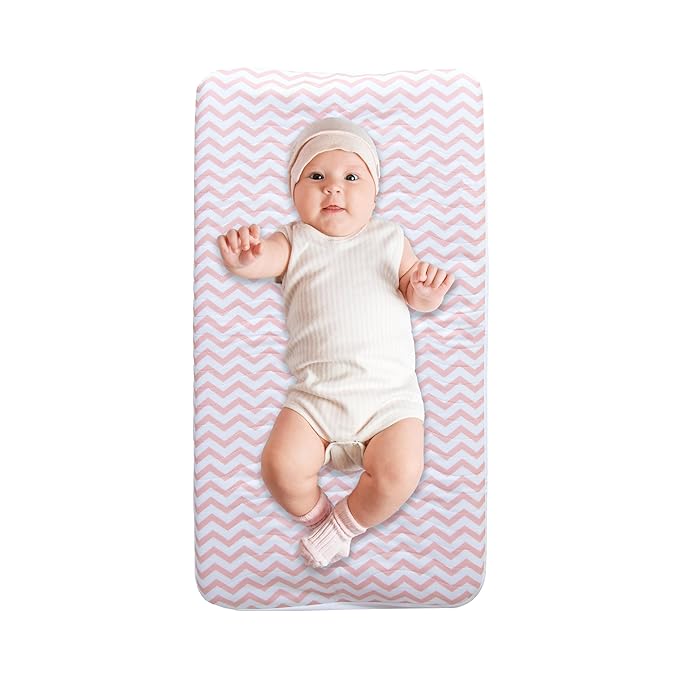 Waterproof/Leak-Proof Diaper Changing Pad Covers with Elastic Edges – Fits Standard Changing Pads – Soft, Unique Machine Wash & Dryer Safe, Snug Fit – (Coral)