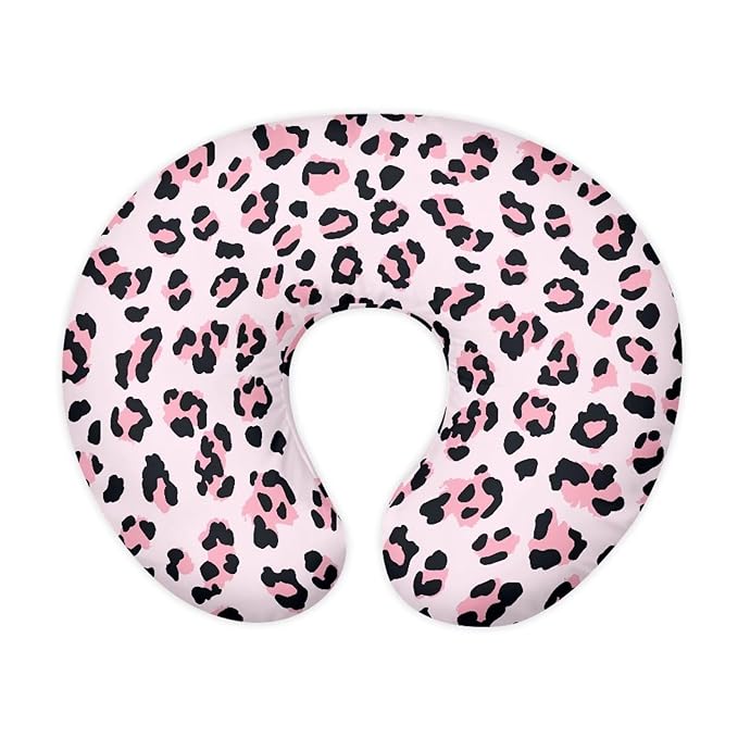 Leopard Pink Nursing Pillow Cover for Infant Removable Neutral Breastfeeding Pillow Cover Soft Stretchy Breastfeeding Pillow Slipcover