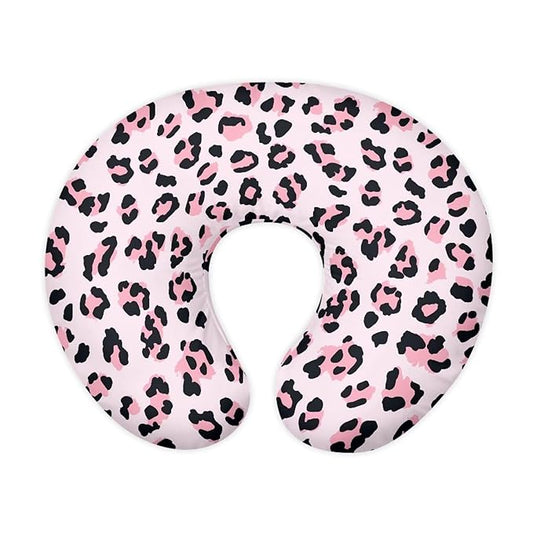 Leopard Pink Nursing Pillow Cover for Infant Removable Neutral Breastfeeding Pillow Cover Soft Stretchy Breastfeeding Pillow Slipcover