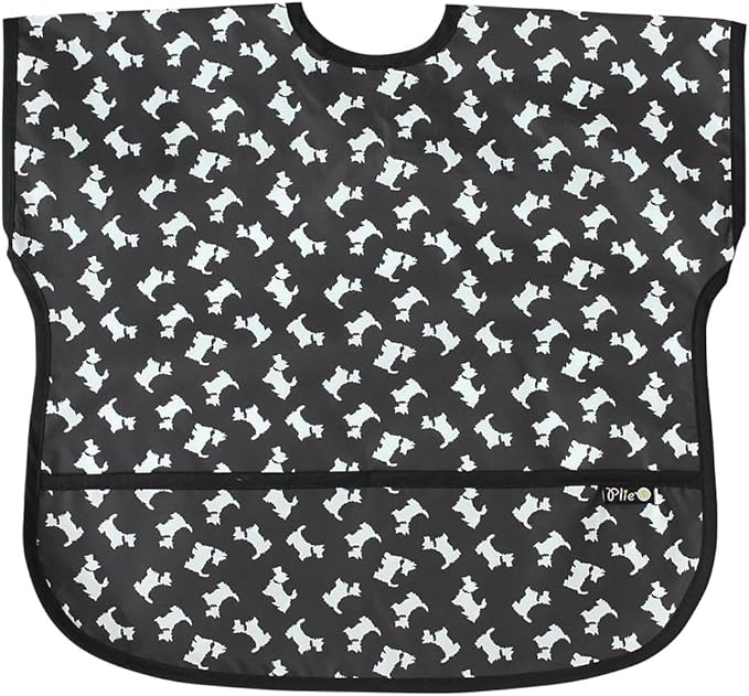 Plie Short Sleeve Waterproof Bib for Toddlers – Easy Clean Feeding Apron for Mealtime, Daycare, Self-Feeding, Lightweight