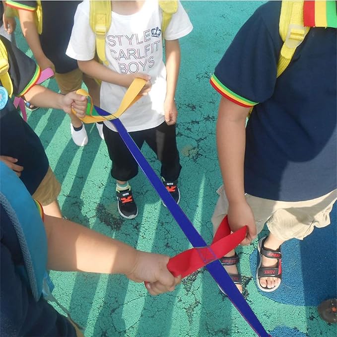Okllen 2 Pack Children's Safety Walking Ropes with 12 Colorful Each Handles, Outdoor Daycare Rope for Preschool Daycare Teacher, Nursery, Kindergarten, 1 Rope Up to 12 Kids and 2 Adults Use
