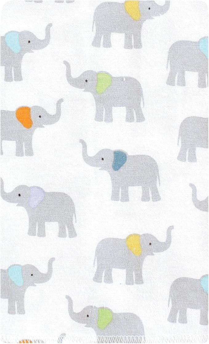 Luvable Friends Hudson Baby Flannel Burp Cloths 10pk, Soft Elephant