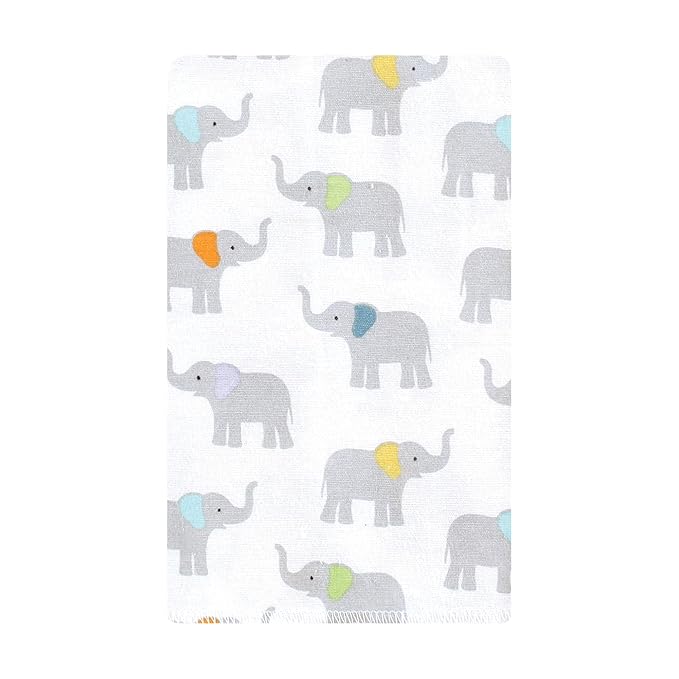 Hudson Baby Unisex Baby Flannel Burp Cloth 10pk, Teal Elephant, One Size