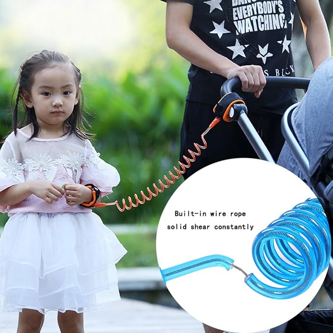 Baby Child Anti Lost Safety Wrist Link Harness Strap Rope Leash Walking Hand Belt for Toddlers, Kids(1.5m Orange)