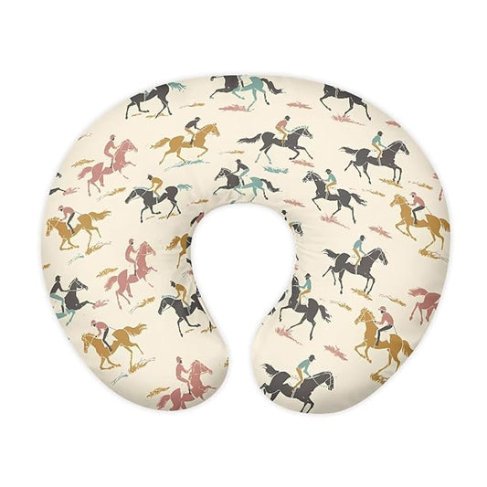 Riding Horse Pillow Cover for Infant Snug Stain Resistant Neutral Breastfeeding Pillow Cover Soft Custom Gifts for Toddler Infant (22"x18"x6")