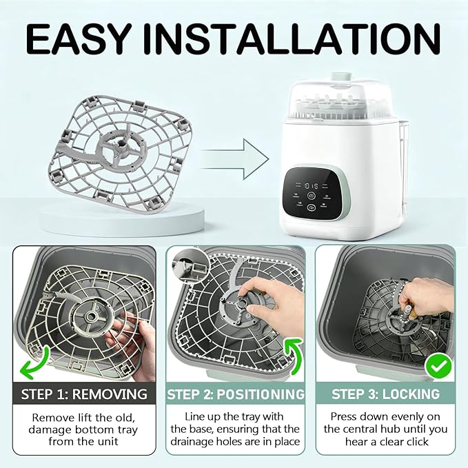 Replacement Bottom Tray for Momcozy KleanPal Pro (BS03 Baby Bottle Washer), Lower Rack Spare Part, BPA-Free & Heat-Resistant, Perfect Fit for Deep Cleaning & Drying