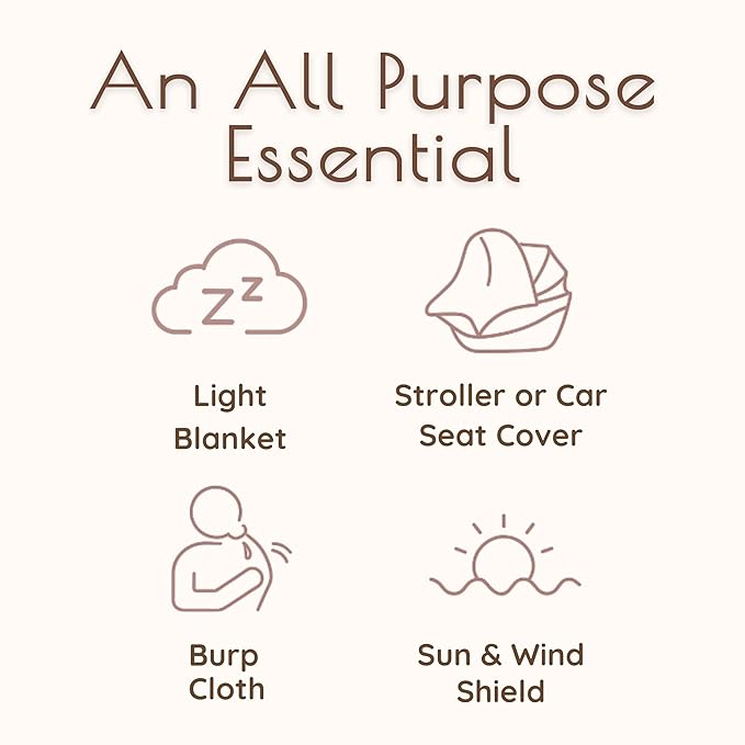 Muslin Nursing Cover Up for Breastfeeding, 47"x47" Cotton Muslin Breastfeeding Covers for Nursing, Full Coverage Breast Feeding Covers, Pumping Cover Oeko-TEX Designed in France - Neutral Beige