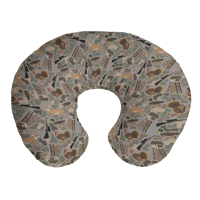 Vintage Hunting Animals Nursing Pillow Covers Hunting Mallard Duck Deer Turkey Nursing Cover for Breastfeeding Camouflage Outdoor Adventure Soft Slipcover for Baby Girls Boys Newborn