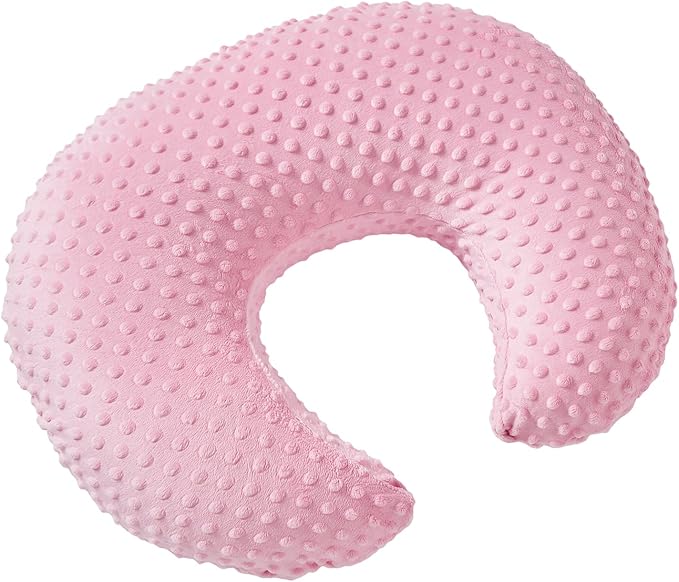 Nursing Pillow and Positioner with Cover for Breastfeeding and Bottle Feeding, Propping Baby, Tummy Time, Baby Sitting Support, Awake-Time Support (Candy Pink, 22" x 17.7" x 5.9")