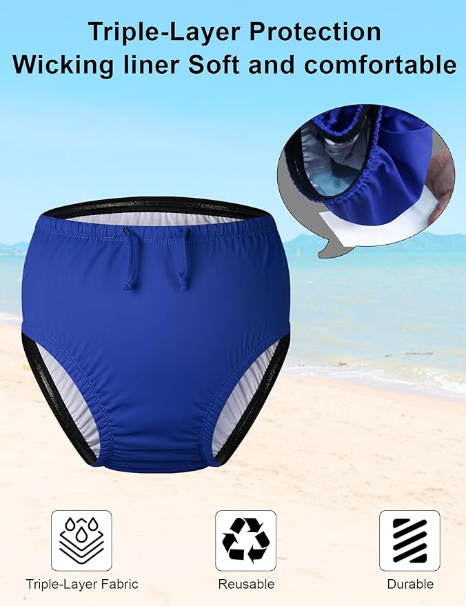 Adult Reusable Swim Diapers for Incontinence Special Needs Swimwear Waterproof Leakproof Cloth Diaper Covers Unisex