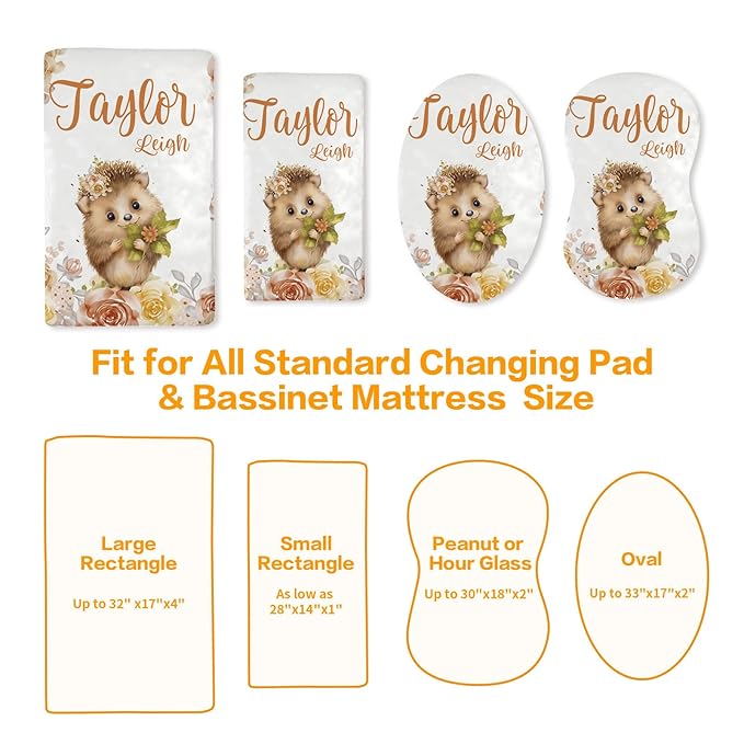 Custom Changing Pad Cover Set - Jersey Knit Comfy CozyUltra Soft Unisex Diaper Changing Table Covers with Personalized Name for Baby Boys Girls - Waterproof Ultra Soft 4 Pcs Set Style06