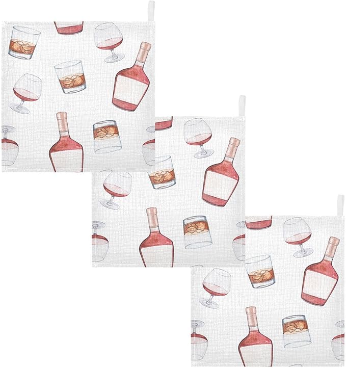 vvfelixl Whiskey Bottles Glasses Baby Burp Cloths Baby Muslin Washcloths for Boys Girls Cotton Baby Face Towel for Newborn Infants Soft and Absorbent 11.8 X 11.8 in, 5 Pack