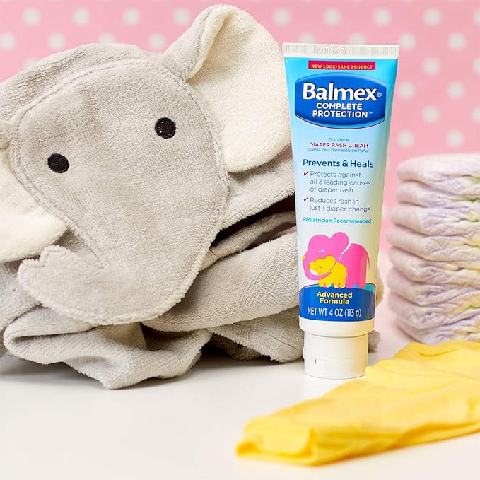 Balmex Complete Protection Baby Diaper Rash Cream with Zinc Oxide + Soothing Botanicals, 4 Ounce (Pack of 2)