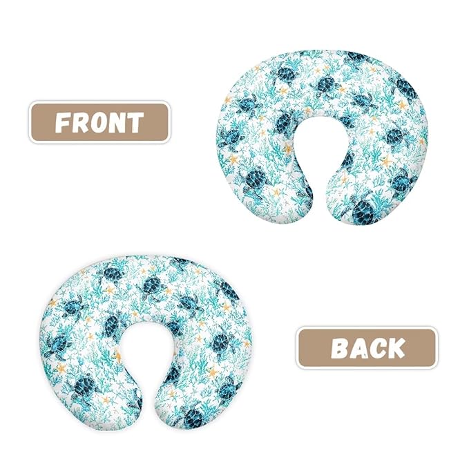 Sea Turtle Pillow Cover for Baby Boy Girl, Soft Breastfeeding Pillow Slipcover, Newborn Feeding Pillow Cover Dust Covers