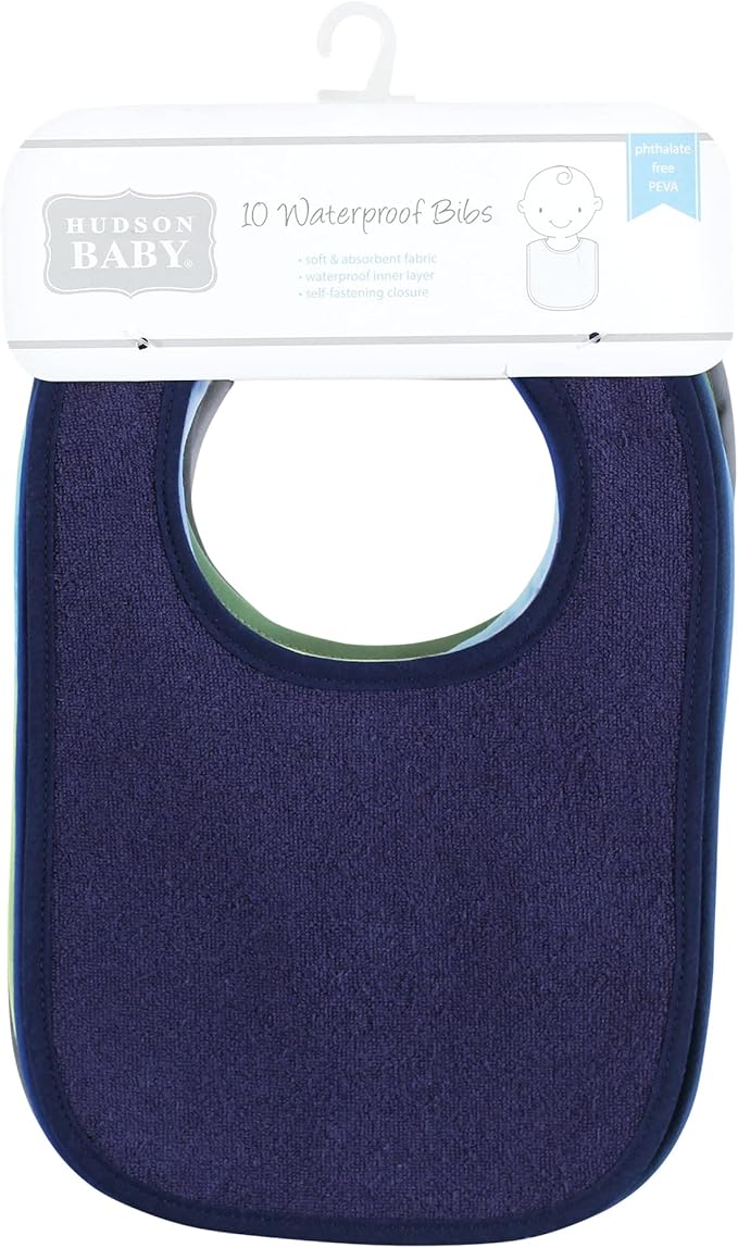 Hudson Baby Unisex Baby Drooler Bib With Waterproof Lining