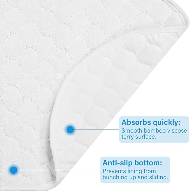 Baby Thicker Diaper Changing Quilted Pad Liner, Non-Slip 3 Pack Heavy Absorbency Reusable Incontinence Pads for Kids Changer Washable Underpads(YDYQ)