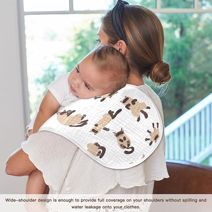 Sleeping Cats Siamese Colorpoint Cat Muslin Burp Cloths for Baby 1 Pack 100% Cotton Baby Washcloths Bibs for Boy Girl