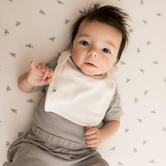 Burt’s Bees Baby Unisex Baby Bibs, Lap-Shoulder Drool Cloths, 100% Organic Cotton with Absorbent Terry Towel Backing Bibs