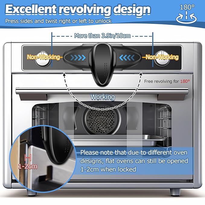 Oven Lock Child Safety (2Pack), Premium Baby Proofing Oven Door Locks, Easy to Install & Use Durable and Heat-Resistant Material no Tools Need or Drill Oven Child Safety Lock, (Black)