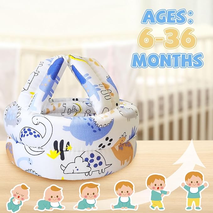 Baby Helmet for Crawling Walking,Head Protector for Infant No Bumps Soft Cushion Toddler Safety Headguard Adjustable Protective Cap
