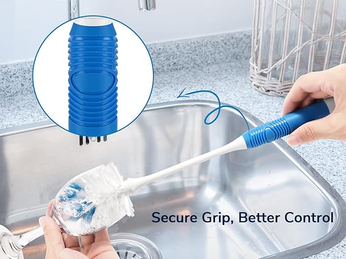 Bottle Brush Cleaner—Long Water Bottle Brush for Tumblers, Cups, Glassware & Baby Bottles, 3 Pack