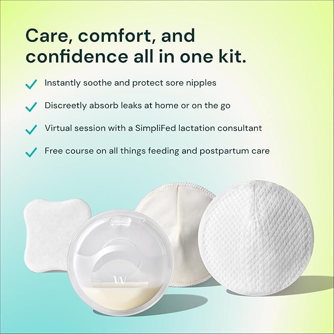 Willow - Breastfeeding Care Kit - Includes Catch- All Cups, Gel Nipple Pads, Resusable & Disposable Breast Pads - Free Feeding Course & Lacation Support - Breastfeeding Essentials for Postpartum