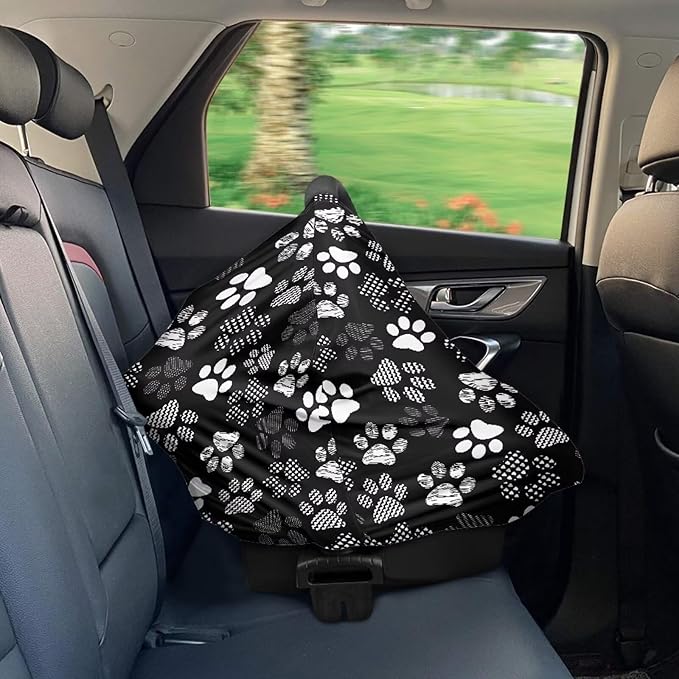 Belidome Dog Paw Breastfeeding Cover Gothic Baby Stuff White and Black Nursing Cover Car Seat Cover Baby Boy Stretchy Breathable