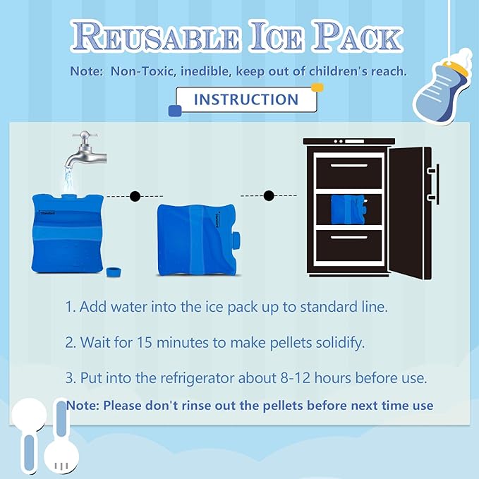 Teamoy Breastmilk Ice Pack, Bottle Ice Pack for Breastmilk Storage and Breastfeeding Working Mom, Medium
