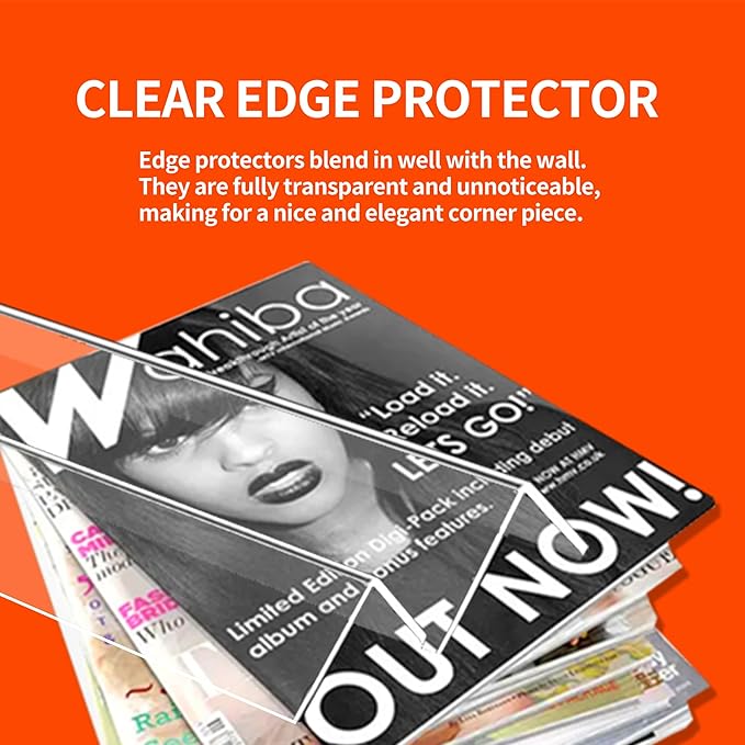 Clear Self-Adhesive Wall Corner Protectors-4 PCS of Corner Guards & Edge Protector for Baby, Furniture, Door, Tables, Cover Sharp Furniture, Easy to Install (3cmx90cm/1.18inx35.4in)