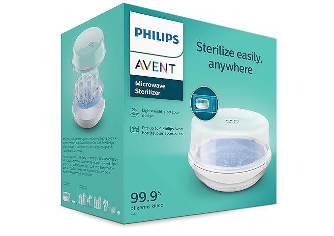 Philips AVENT Microwave Steam Sterilizer for Baby Bottles, Pacifiers, Cups and More, SCF281/05 (Pack of 3)