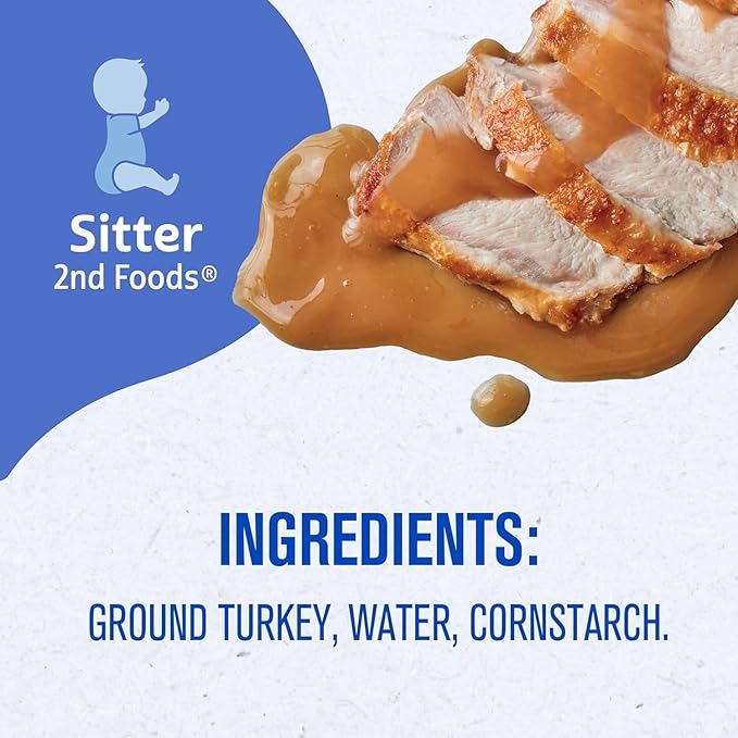 Gerber 2nd Foods Mealtime for Baby Pureed Baby Food Jar Variety Pack, 6 Ham & Gravy Jars, 6 Turkey & Gravy Jars, 2.5 Ounce Jars (12 CT)