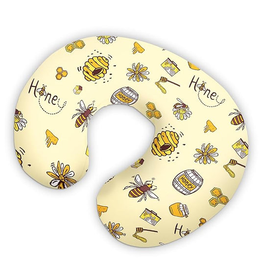 Dyoart Baby Nursing Pillow Cover,Custom Name Gifts,Ultra Soft Comfortable for Infant Boys Girls,Breastfeeding,Bee(one Size)