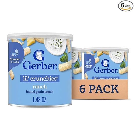 Gerber Snacks for Baby Lil Crunchies, Ranch, 1.48 Ounce (Pack of 6)