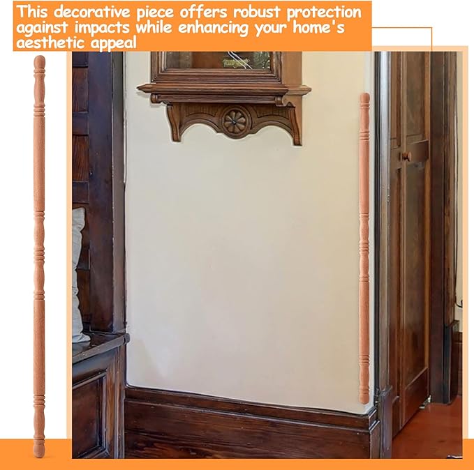 DoubleFill 5 Pack Sapele Wood Corner Guards for Wall Luxury Dark Wood Decorative Wall Corner Protector 39-1/2'' x 1'' Hardwood Edges Protect Trim for High End Home Decor, Easy Installation