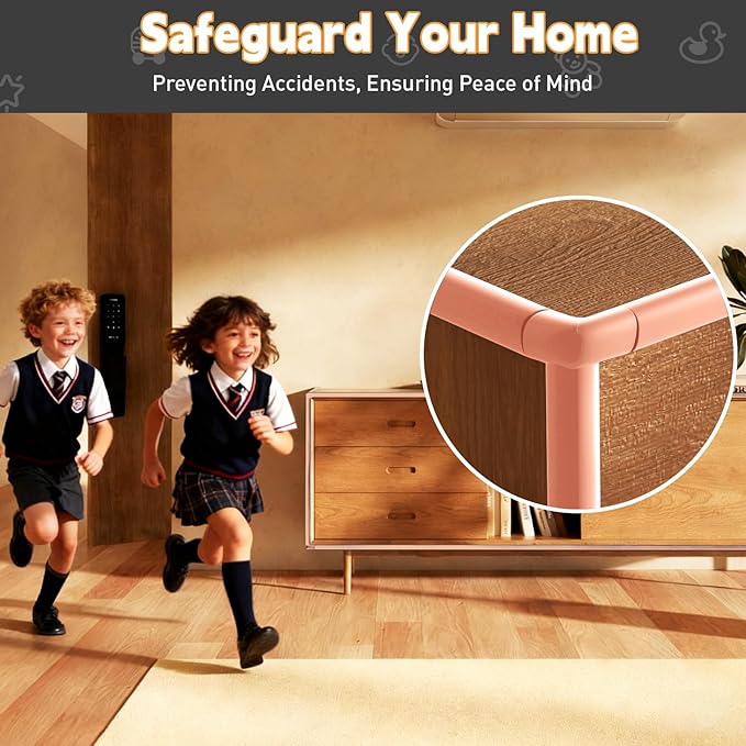 Thick Corner Edge Protector for Baby Proofing, 6.56Ft Furniture Edge Bumper with 10 L-Shaped & Soft Foam Corner Guards,Adhesive Baby proofing Bumper for Table, Small Toddler Bed (Pink)