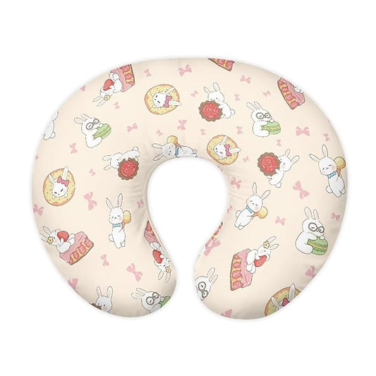 Rabbit Dessert Nursing Pillow Cover Stain Resistant Breastfeeding Pillow Slipcover Lightweight Pillow Cover, Custom Gifts for Toddler Infant