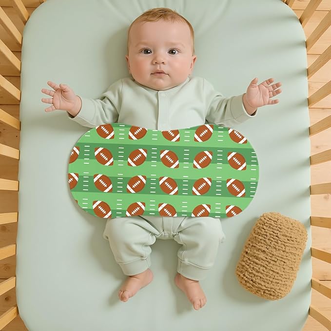 5 Pack Football Sport Burp Cloths Baby Boys Girls with Football Pattern, Large Cotton Burp Rags for Newborns Gifts Nursery Decor Extra Soft and Absorbent 9.8X19.6inches
