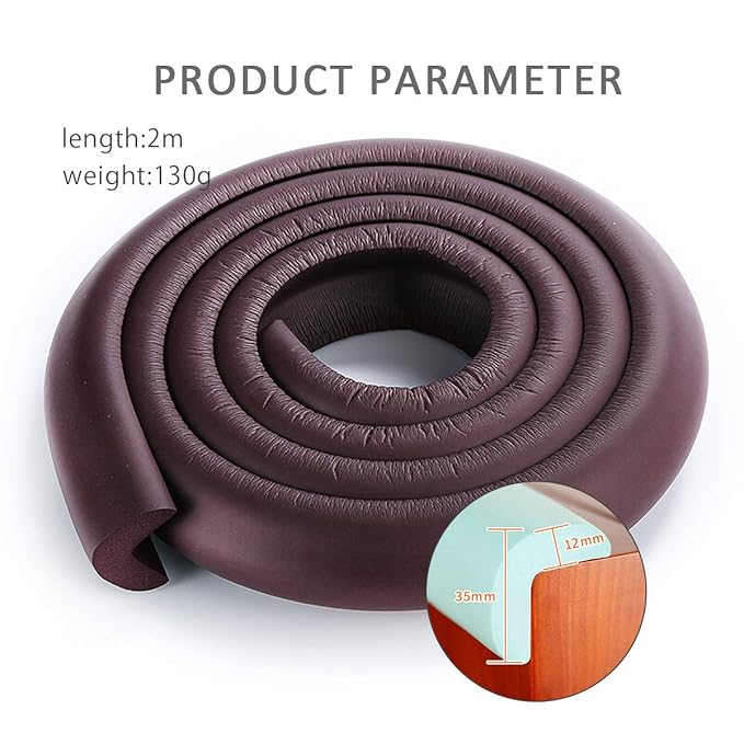 SONARIN Baby Safety Baby Edge & Corner Guards,2M/6.6ft Corner Protectors Furniture Table Edge Protectors L Shape with Strong Adhesive Tape,Colorful Child Protection(Dark Brown)