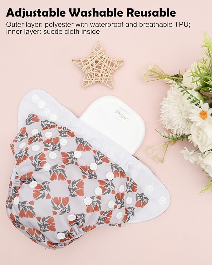 ALVABABY Baby Pocket Newborn for Less Than 12pounds Baby Snaps Cloth Diapers Nappy 6pcs with 12 Inserts 6SVB129