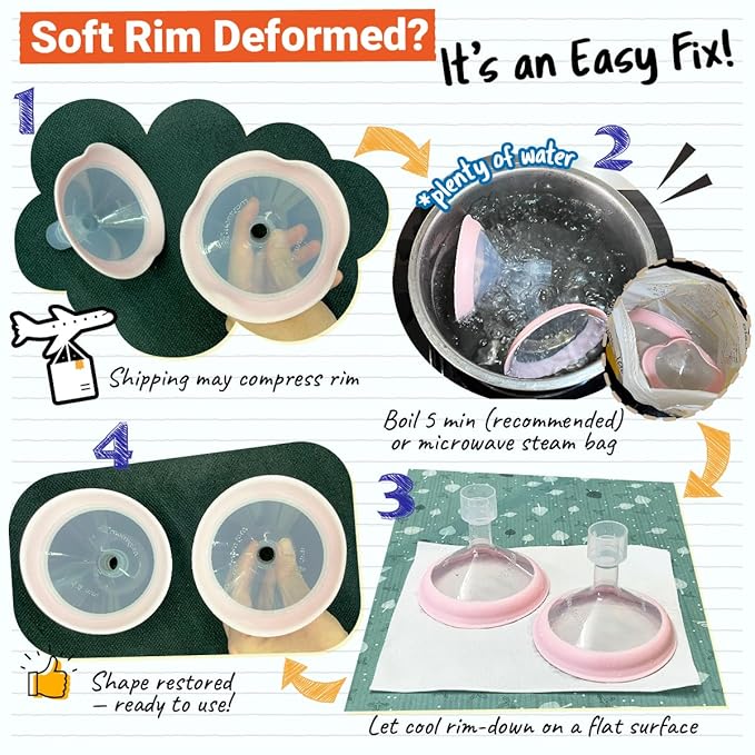 26mm Maymom MyFit Shields, Pano Series; Compatible with Medela Breast Pump- PersonalFit, Freestyle, Harmony, Maxi, Freestyle Flex Connector; Connect to Maymom Widemouth/Narrow Connector, 2pcs