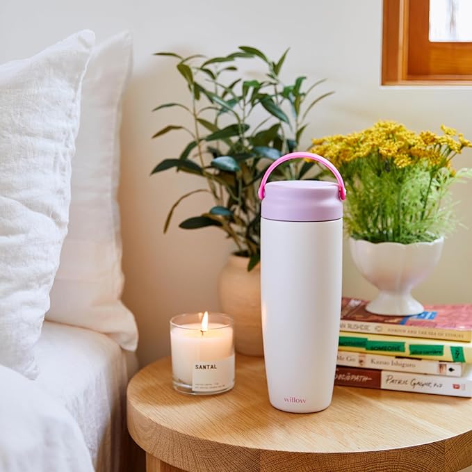 Willow - 25oz Portable Breastmilk Cooler - Keeps Breast Milk Cold for 24 Hours - Stainless Steel - Use w/Included Ice Pack or Ice Cubes - Breastfeeding Essentials - Dishwasher Safe - Alabaster