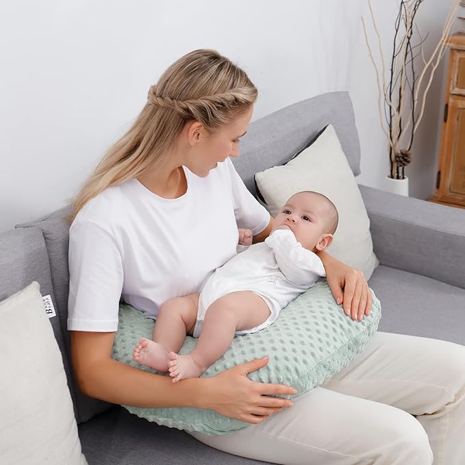 Pillowcase for Nursing Pillow and Positioner for Breastfeeding and Bottle Feeding, Propping Baby, Tummy Time, Baby Sitting Support, Awake-Time Support, Pillow Cover Only (Meadow Mist)
