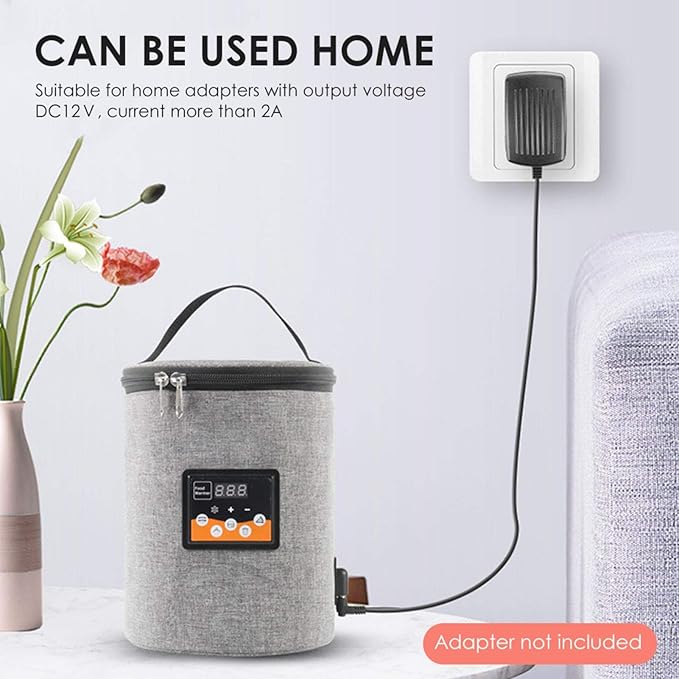 Car Bottle Warmer for Baby Milk, Fast Heating Breastmilk Cooler Bag with Temperature Display, Car Charger Portable Bottle Warm Milk Heater for Travel