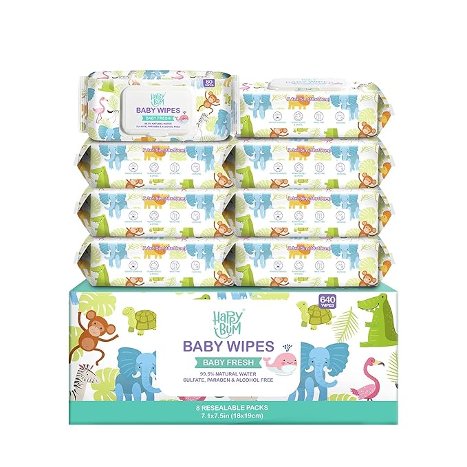 Baby Wipe Wet Wipes, Baby Wipes Unscented, 8 Packs, 640 Count