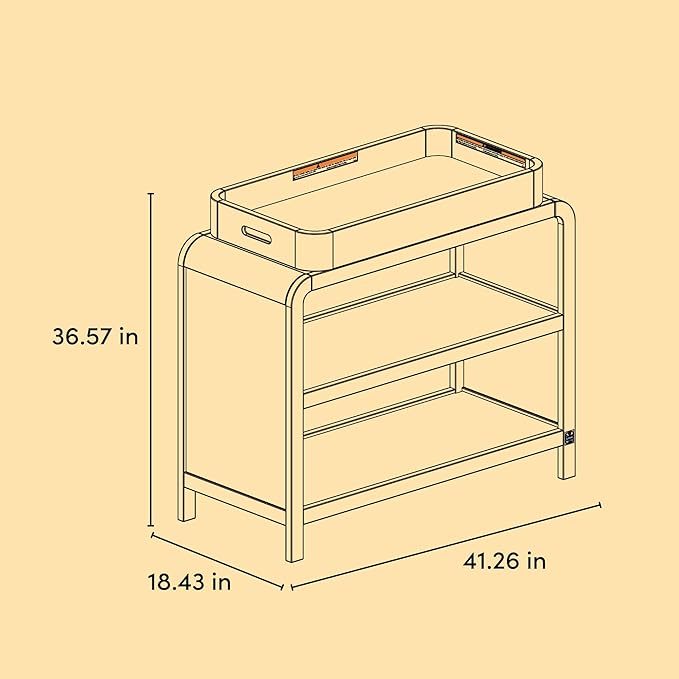 Storkcraft Santos Changing Table (White) – GREENGUARD Gold Certified Baby Changing Table, Solid Wood Construction, Removable Topper Fits Standard-Size Changing Pad