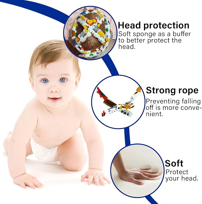 Baby Safety Helmet Baby Head Protector No Bumps for Running Walking Crawling, Safety Head Adjustable Protective Cap Headguard Hat