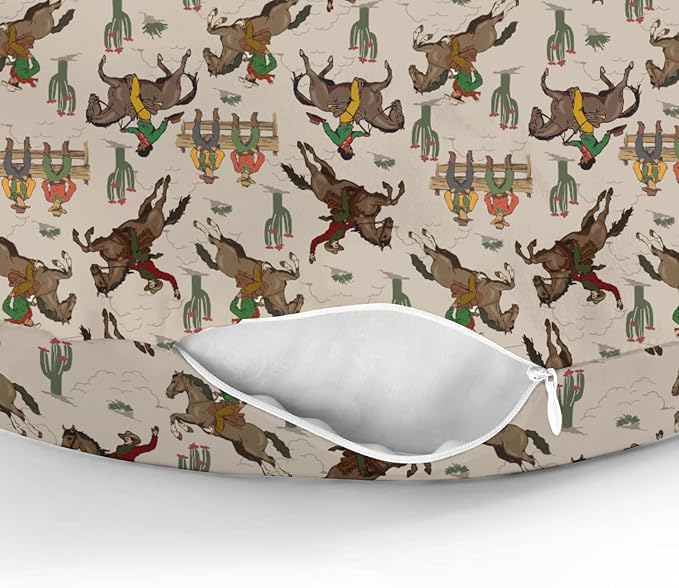 South Western Cowboys Nursing Pillow Covers for Boy Girl Cowboy Horse Riding Cactus Nursing Pillow Slipcovers for Breastfeeding Pillows Wild West Desert Soft Stretchy Covers for Newborn Infant