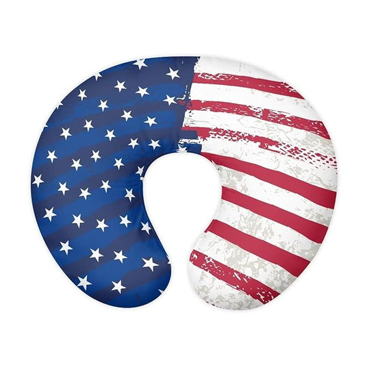 American Flag Baby Nursing Pillow Cover Soft Neutral Breastfeeding Pillow Slipcover for Bottle Feeding, Decorative Custom Gifts for Toddler Infant
